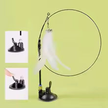 Juguete Interactivo para Gato con Ventosa y Plumas Intercambiables